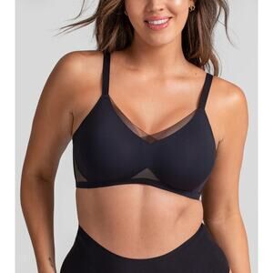 Honeylove Wireless CrossOver Bra in Runway Black Size Large